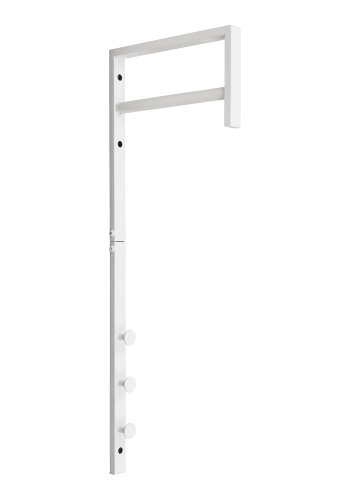 HOUSE NORDIC Trento klesstativ, veggmontert, med 3 kroker og 1 klesstang - hvitt metall