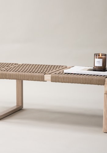VIND COLLECTION ngn benk, rektangulr - beige tau og naturstl (140x46)