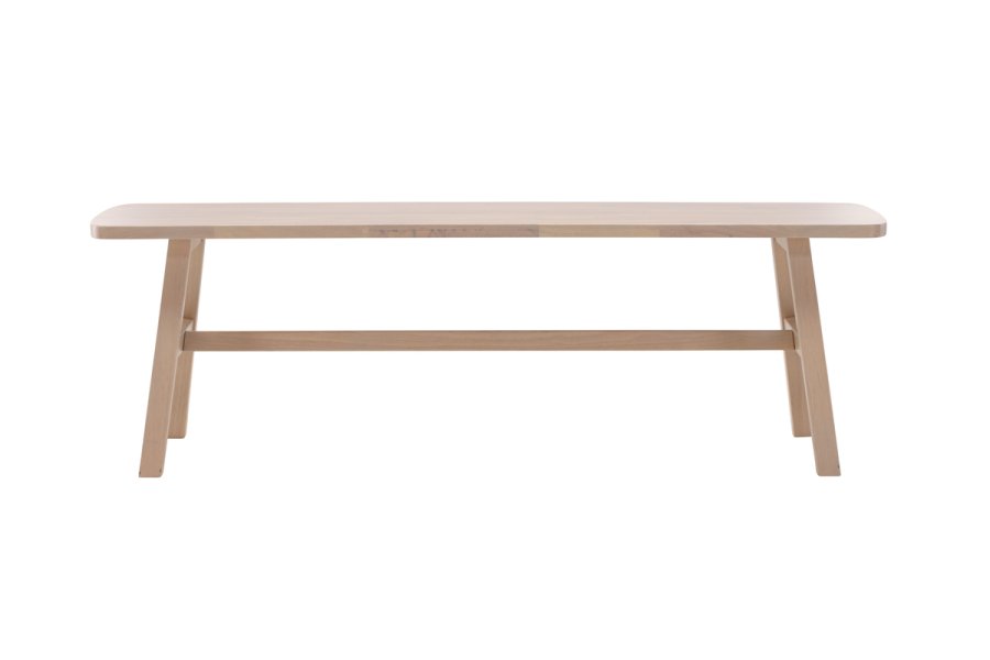 VIND COLLECTION Hälsö benk, rektangulr - hvitkalket gummitre (140x35)