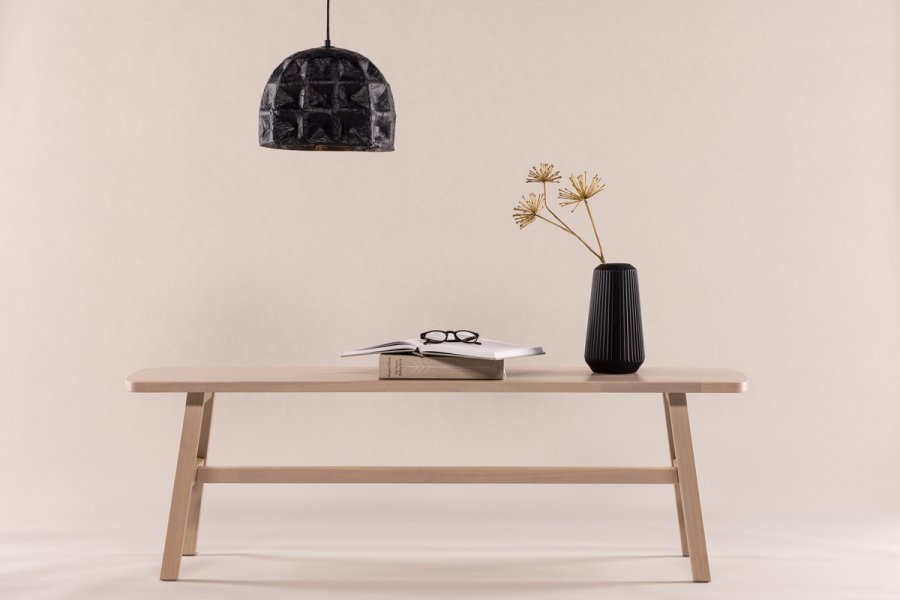 VIND COLLECTION Hälsö benk, rektangulr - hvitkalket gummitre (140x35)