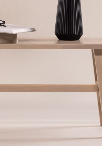 VIND COLLECTION Hälsö benk, rektangulr - hvitkalket gummitre (140x35)