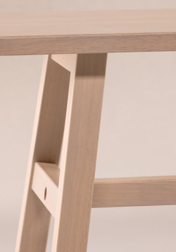 VIND COLLECTION Hälsö benk, rektangulr - hvitkalket gummitre (140x35)