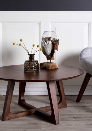 HOUSE NORDIC San Marino Vanndrpeskulptur - glass/naturlig teak (H:25)