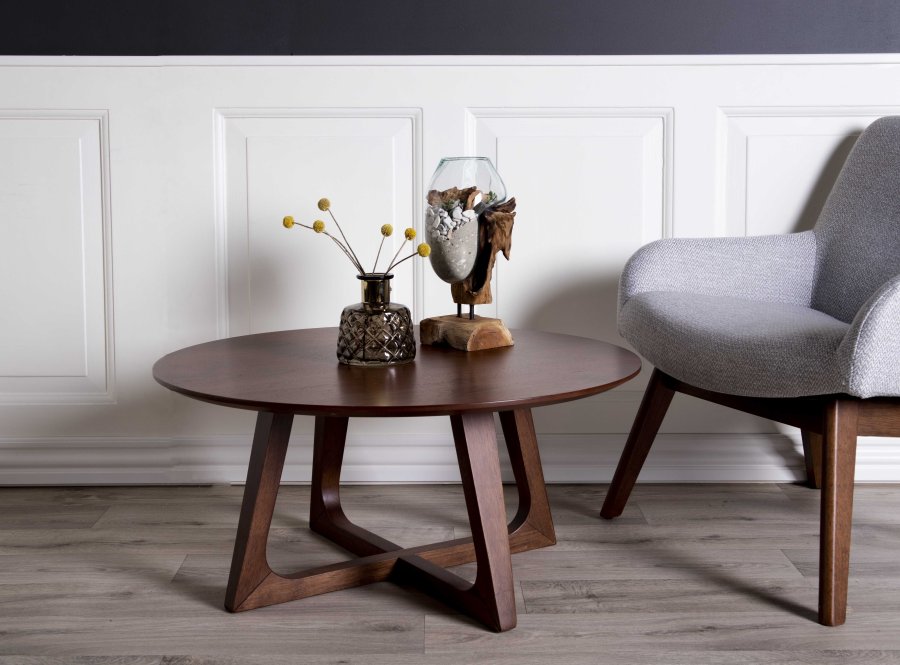 HOUSE NORDIC San Marino Vanndrpeskulptur - glass/naturlig teak (H:25)