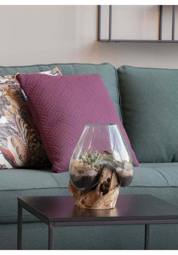 HOUSE NORDIC San Marino Vanndrpeskulptur - glass/naturtre (H:20)