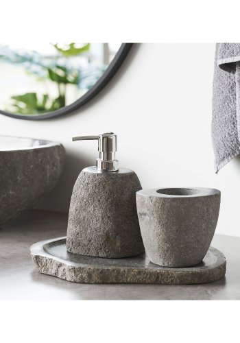 HOUSE NORDIC�Gara s�bedispenser, tandb�rsteholder og bakke - natur sten (s�t af 3)