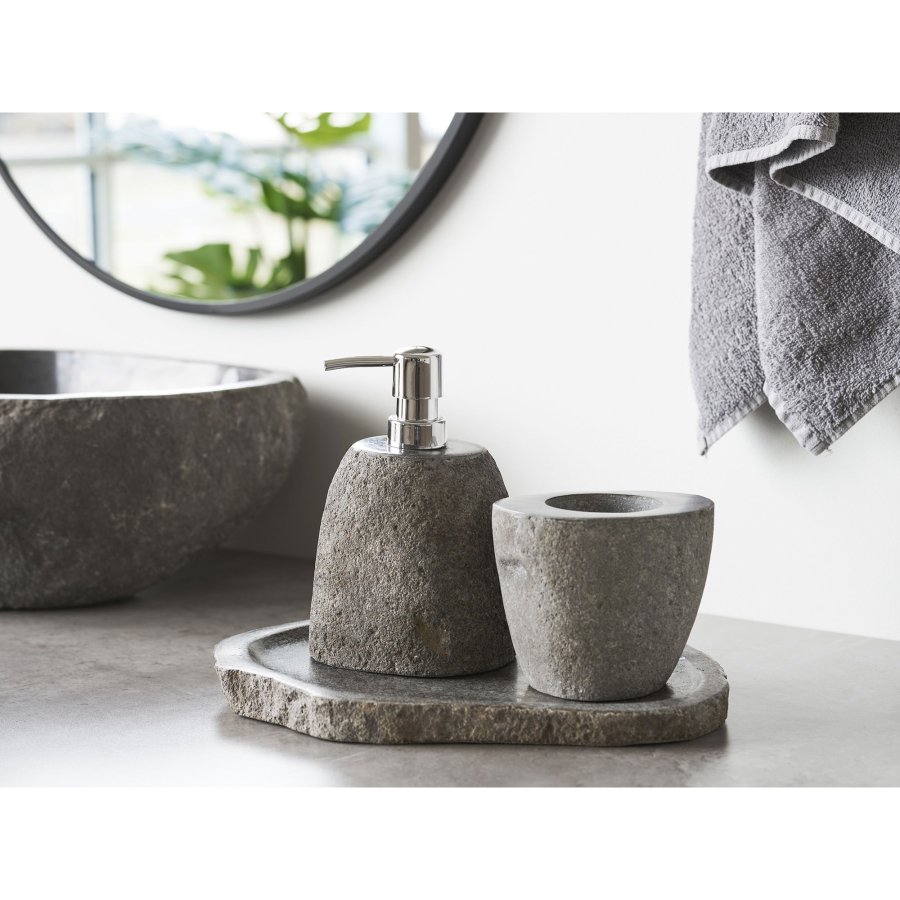 HOUSE NORDIC�Gara s�bedispenser, tandb�rsteholder og bakke - natur sten (s�t af 3)