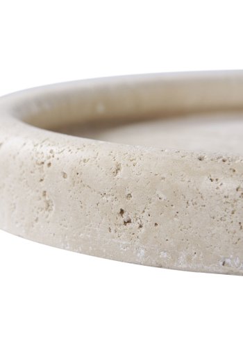 HOUSE NORDIC dekorativt brett, rundt - naturlig travertin (25,5)