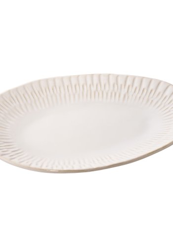 HOUSE NORDIC tallerken, organisk - hvit keramikk (30,5x20,3x3,8)