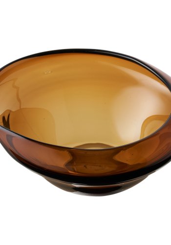 HOUSE NORDIC�deko sk�l - r�gfarvet brun mundbl�st glas (H:11)