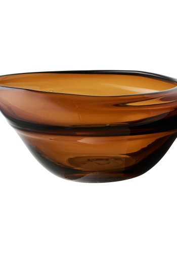 HOUSE NORDIC�deko sk�l - r�gfarvet brun mundbl�st glas (H:11)