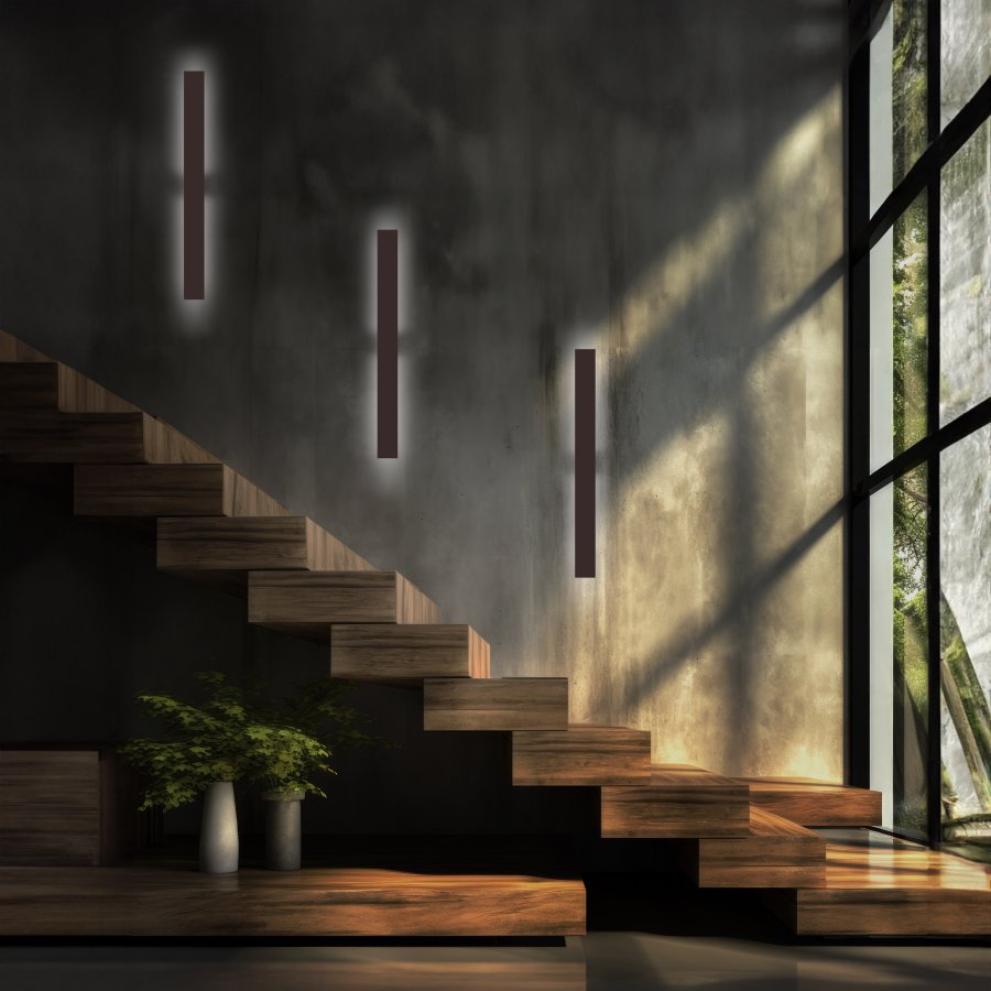 TK Navi Long LED vegglampe - brunt metall