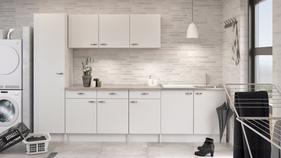 
TVILUM casa skab - hvid laminat, vendbare låger
