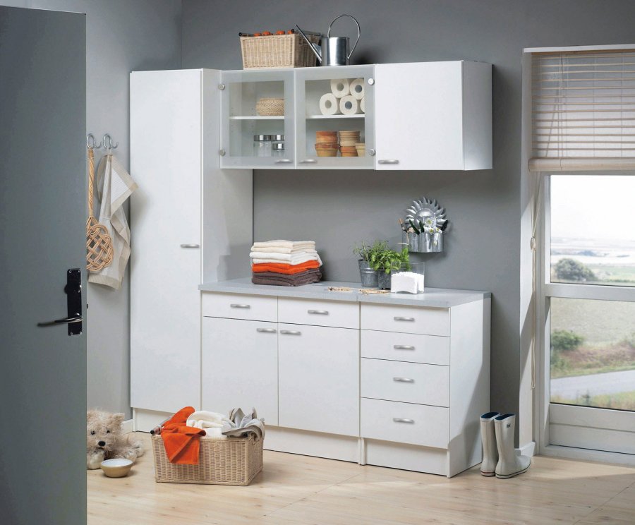 
TVILUM casa skab - hvid laminat, vendbare låger
