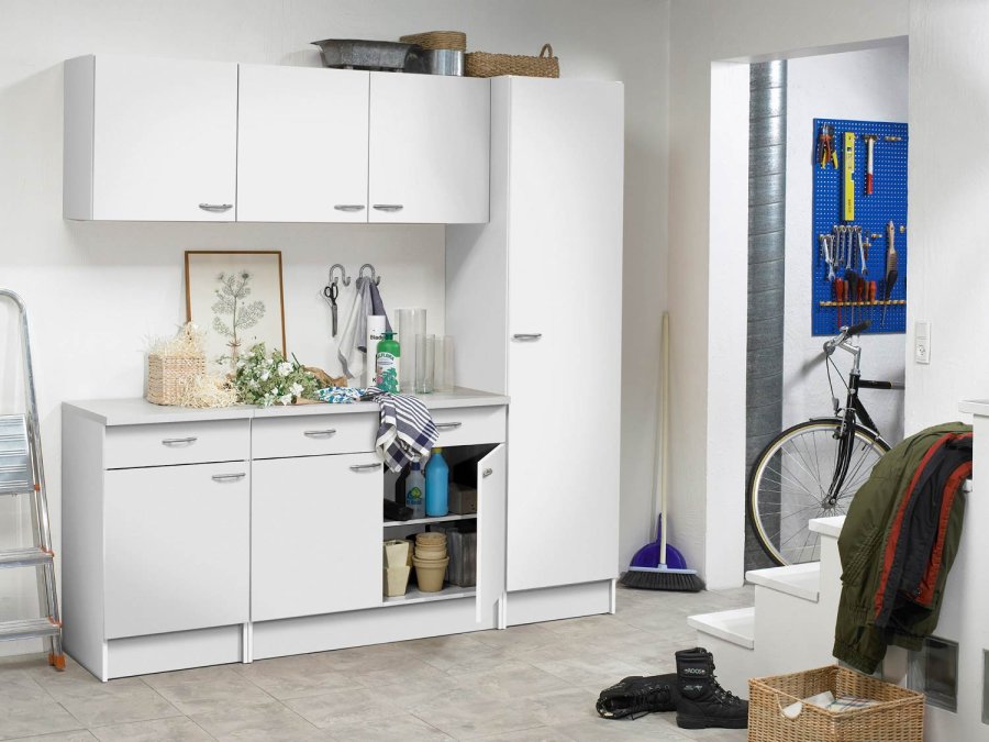 
TVILUM casa skab - hvid laminat, vendbare låger
