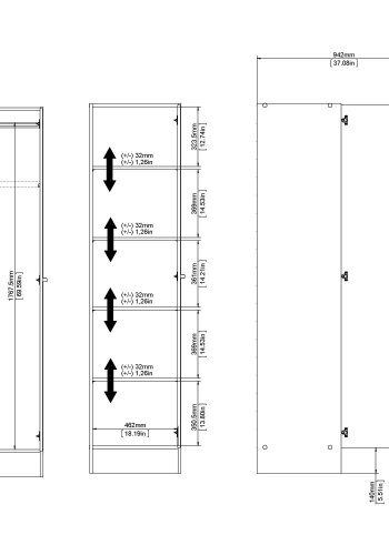 
TVILUM casa skab - hvid laminat, vendbare låger
