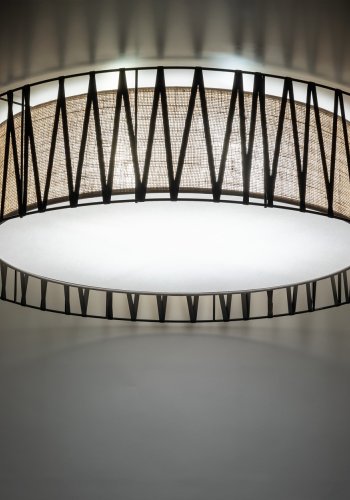 TK Harmony taklampa - naturjute och svart metall