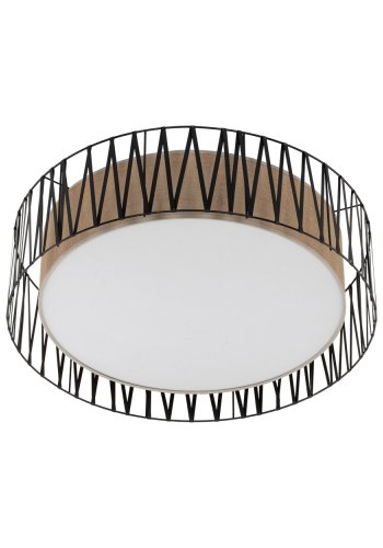 TK Harmony taklampa - naturjute och svart metall