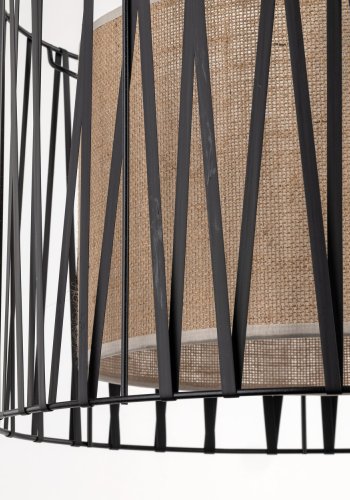 TK Harmony loftlampe - natur jute og sort metal