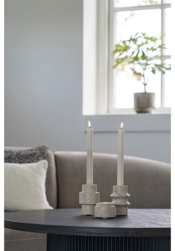 HOUSE NORDIC Telysholder, travertin, natur, sett med 2