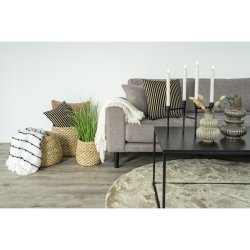 Lysestage, med 4 holdere - sort stl (H:21)