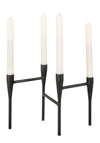 HOUSE NORDIC lysestake, med 4 holdere - sort stl (H:21)