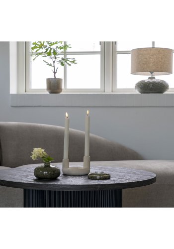 HOUSE NORDIC Lysestake, keramikk, beige, 13x8,5 cm