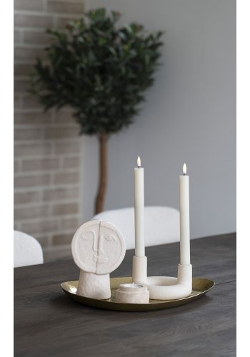 HOUSE NORDIC Lysestake, keramikk, beige, 13x8,5 cm