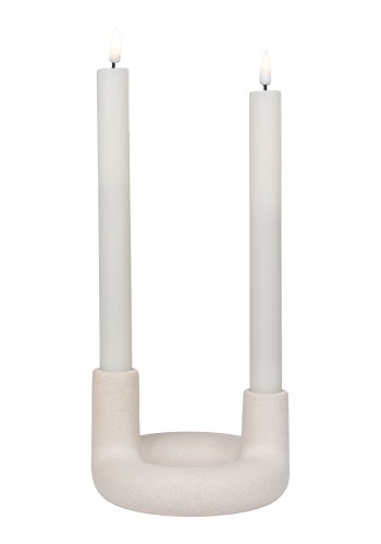 HOUSE NORDIC Lysestake, keramikk, beige, 13x8,5 cm
