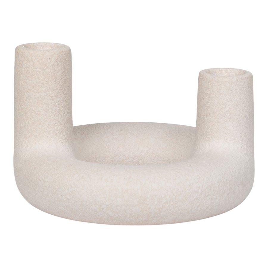 HOUSE NORDIC Lysestake, keramikk, beige, 13x8,5 cm