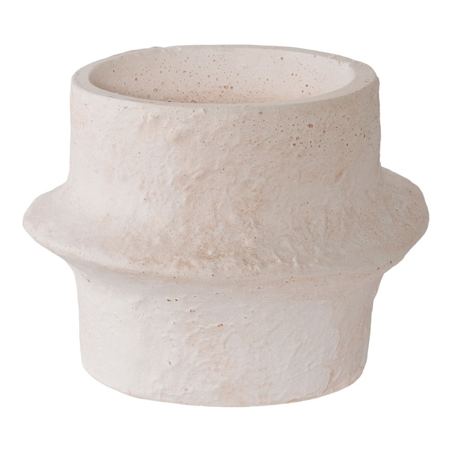 HOUSE NORDIC lysestake, rund - hvit sement (sett med 2)