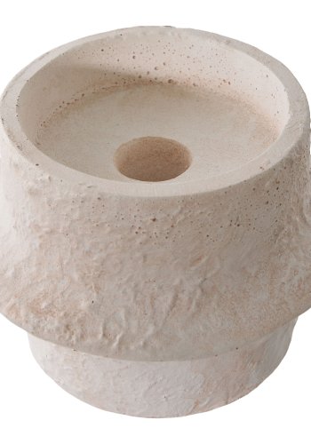 HOUSE NORDIC lysestake, rund - hvit sement (sett med 2)