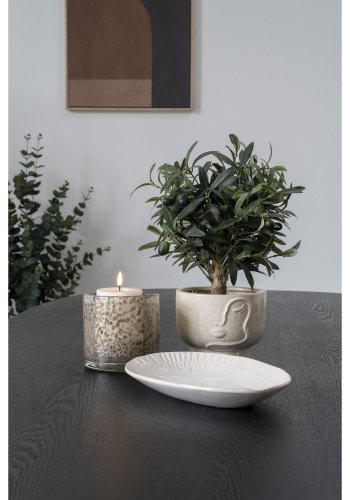 HOUSE NORDIC lysestake, rund - brunt glass (12x12)