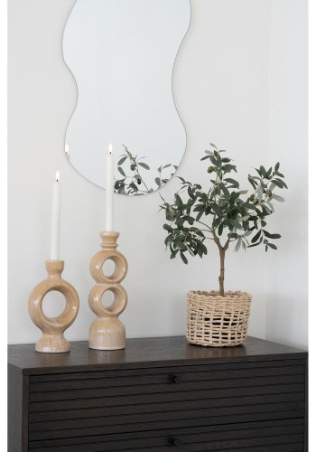 HOUSE NORDIC Lysestake - Lysestake, keramikk, brun<br>13,5x8,8x23,4 cm