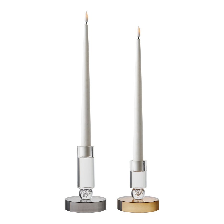 HOUSE NORDIC lysestage - gr� og hvid glas (H:13)