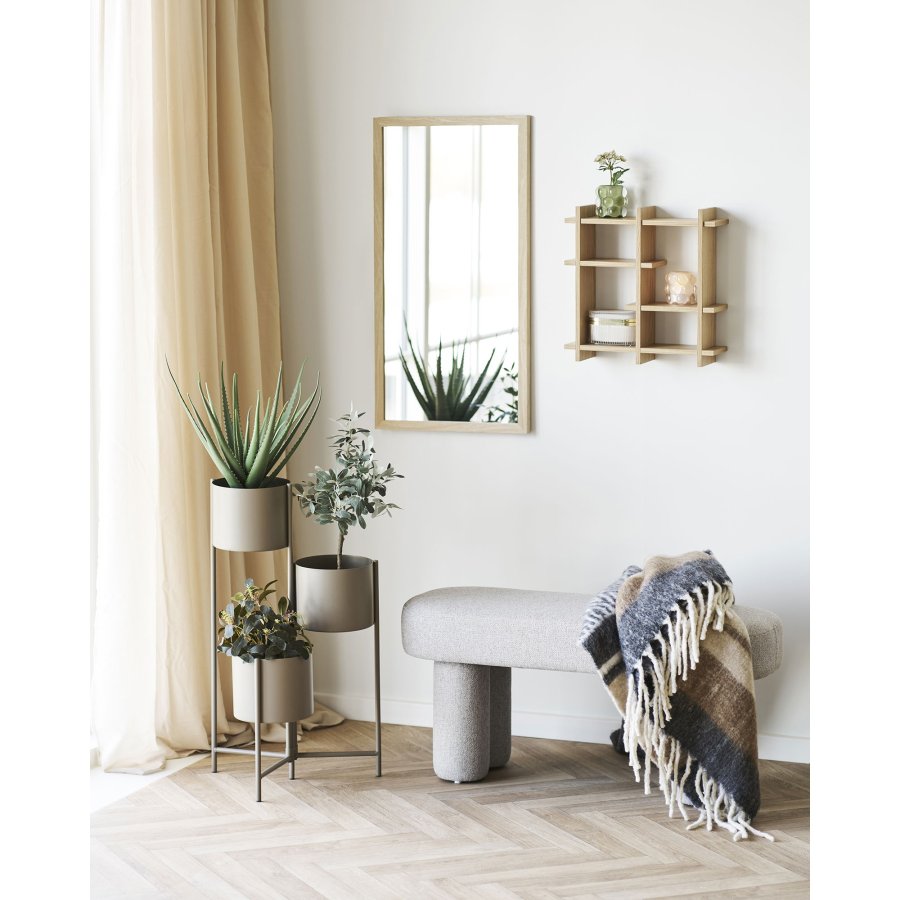 HOUSE NORDIC lysestage - beige og gr�n glas (s�t af 2)