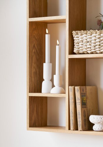 HOUSE NORDIC lysestage - hvid kalksten (s�t af 2)