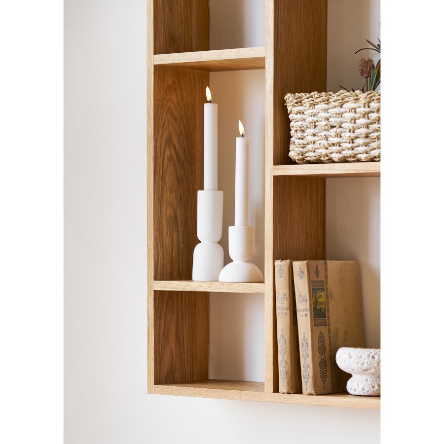 HOUSE NORDIC lysestage - hvid kalksten (s�t af 2)