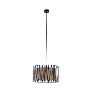 TK Harmony loftlampe - natur jute og sort metal