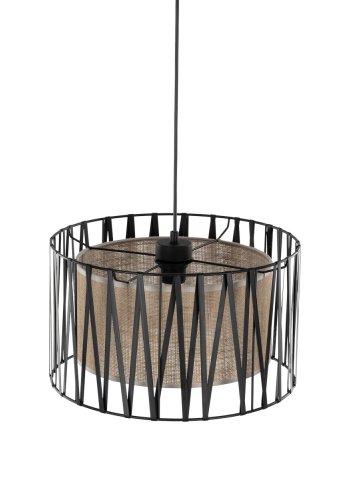 TK Harmony loftlampe - natur jute og sort metal