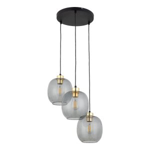 TK Omega loftlampe, m. 3 skrme - glas
