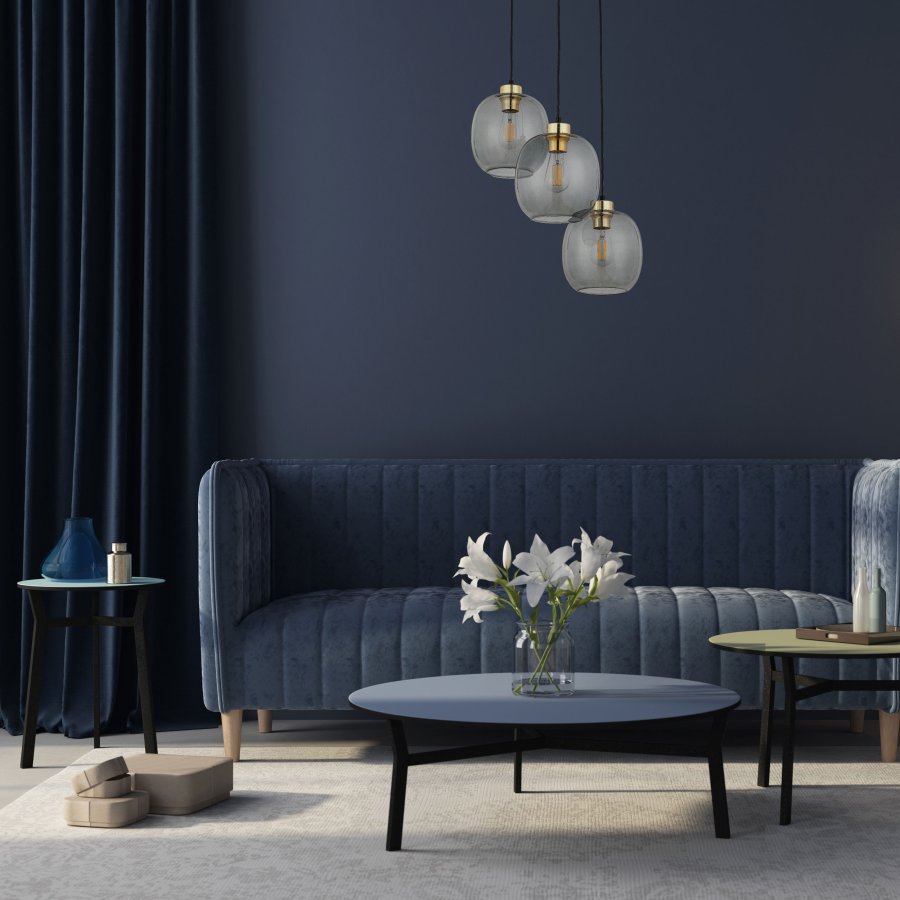 TK Omega loftlampe, m. 3 skjermer - glass