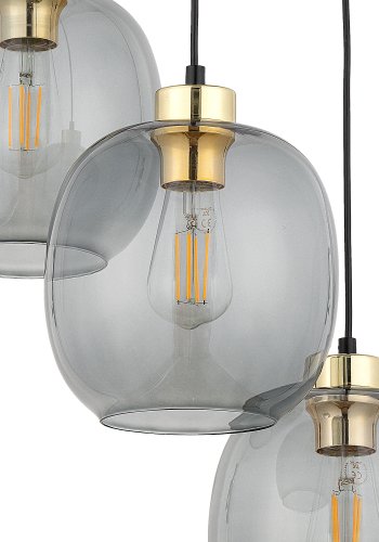 TK Omega loftlampe, m. 3 skjermer - glass