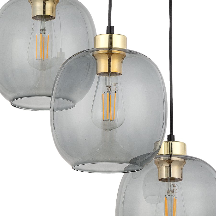 TK Omega loftlampe, m. 3 skjermer - glass
