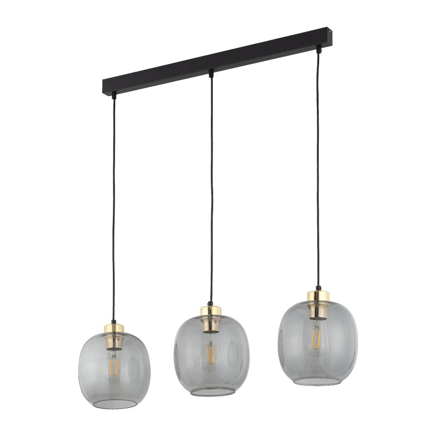 TK Omega loftlampe, m. 3 skjermer - glass