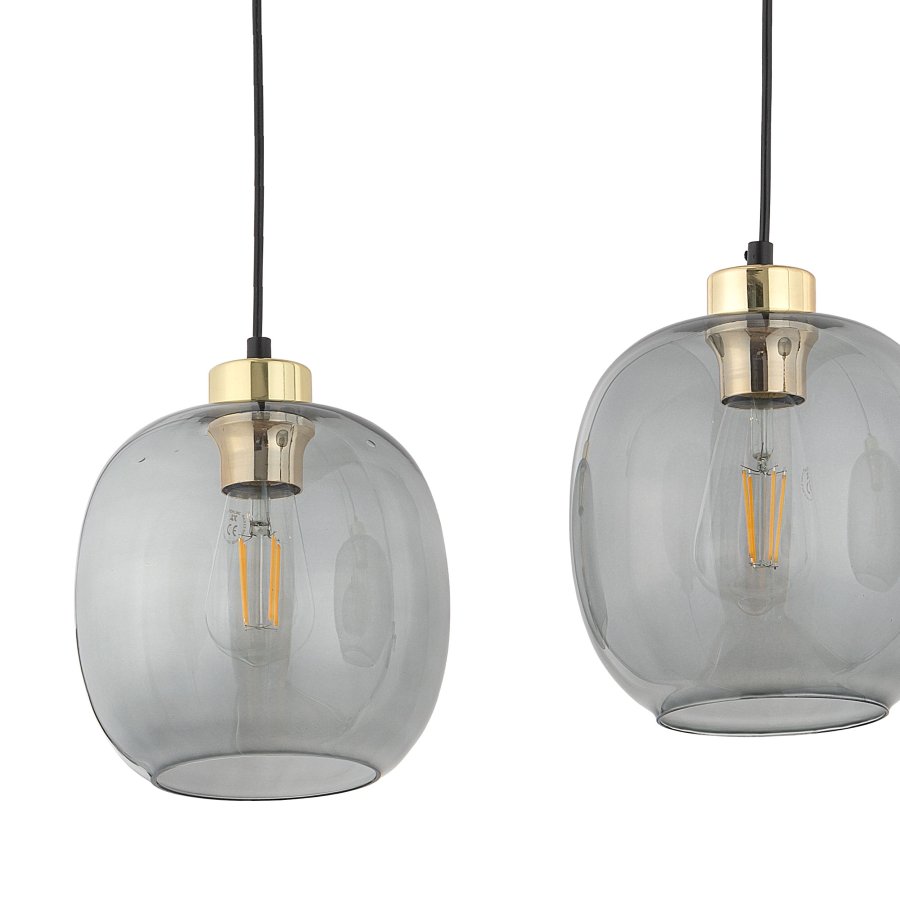 TK Omega loftlampe, m. 3 skjermer - glass