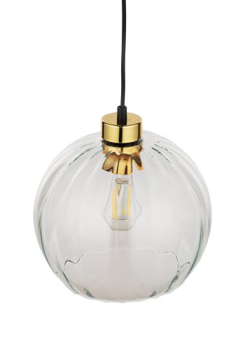 TK Devi loftlampe 250 - klar glas og sort metal