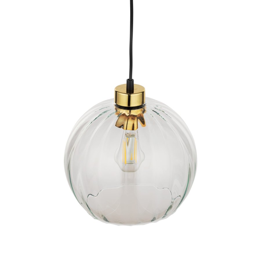 TK Devi loftlampe 250 - klar glas og sort metal