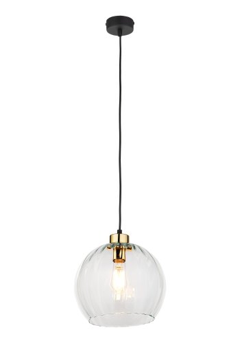 TK Devi loftlampe 250 - klar glas og sort metal