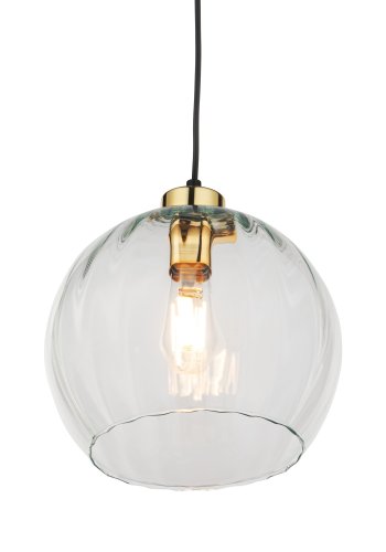 TK Devi loftlampe 250 - klar glas og sort metal